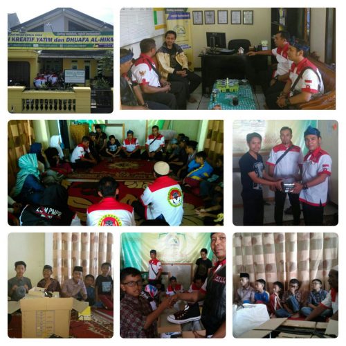 Penyaluran bantuan LSM PMPR Indonesia kepada Yayasan Al Hikmah