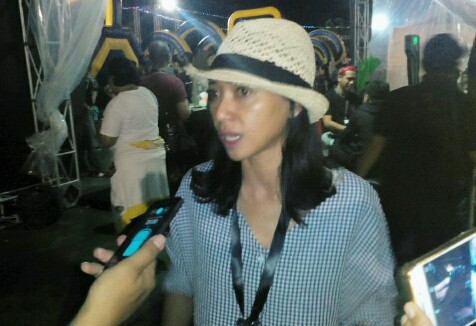 Trisiska Putri, Head of Marketing and PR Joox Indonesia saat wawancaranya dengan awak media di Joox Live Festival Hura Ceria, Sabtu (9/12/2017).