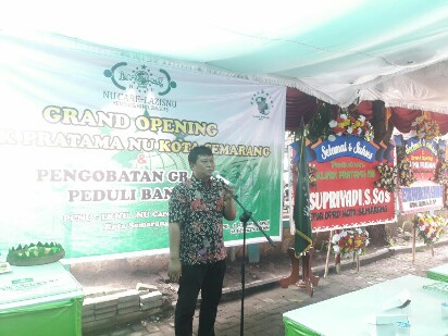 H Supriyadi Ketua DPRD Kota Semarang saat grand opening Klinik Pratama NU