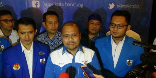 Ketua Umum KNPI Muhammad Rifai Darus seusai pelantikan pengurus DPD KNPI Kota Bandung