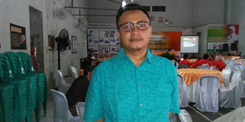Komisioner Panwaslu Kota Banjar, Rudi Ilham, saat acara sosialisasi pengawasan partisipatif dengan menggandeng OKP.