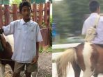 Cerita Bocah yang Berangkat ke Sekolah Naik Kuda