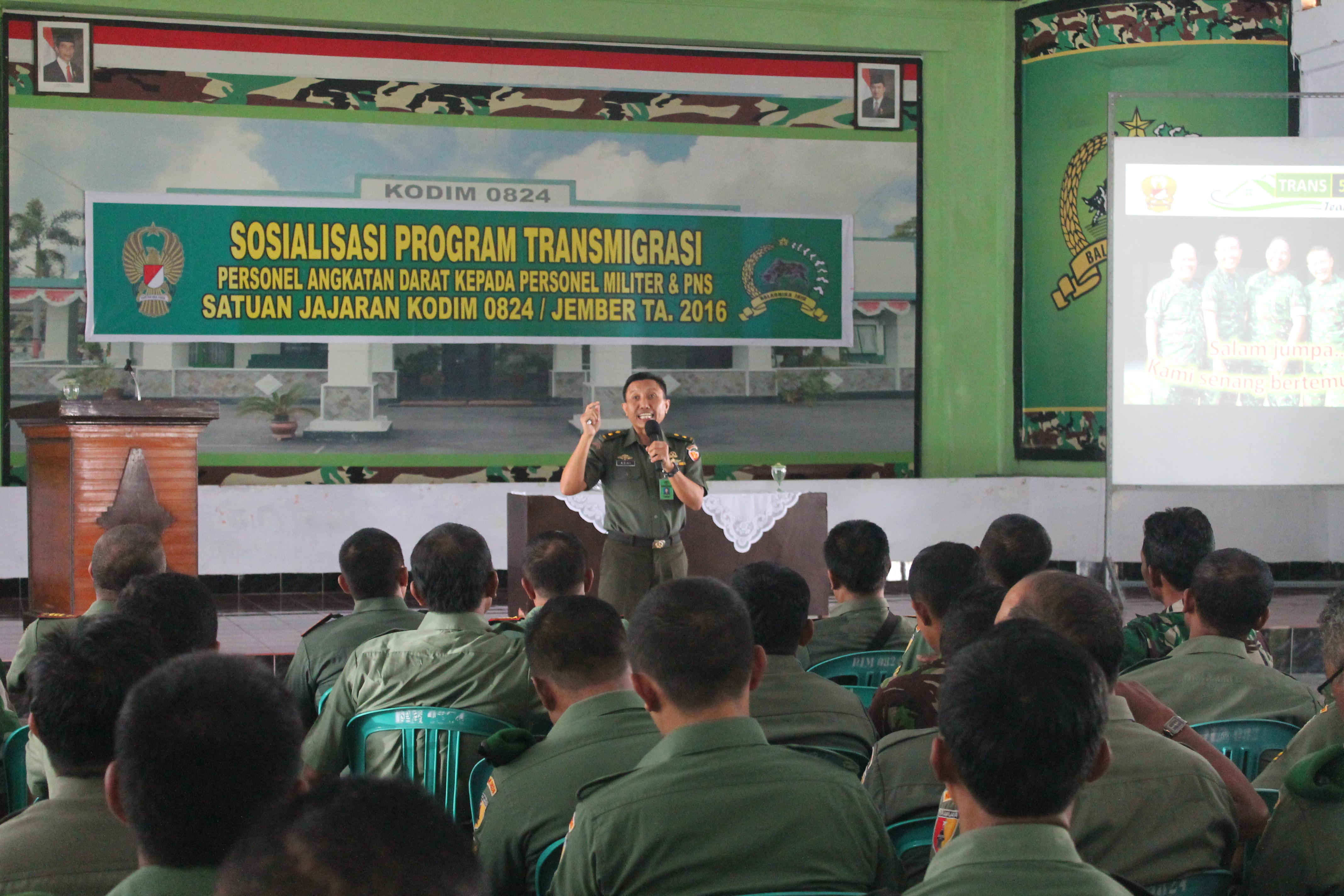 Anggota Kodim 0824 Jember Terima Sosialisasi Transmigrasi Bagi Anggota TNI