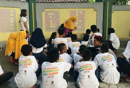 Dinsos menggelar workshop untuk anak jalanan dan anak rentan turun ke jalan di Taman Budaya Raden Saleh Jl. Sriwijaya No.29, Tegalsari, Candisari, Kota Semarang, Rabu (06/06/2018).