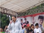 Kampanye Sandiaga Uno Di Bekasi, Diguyur Hujan Deras