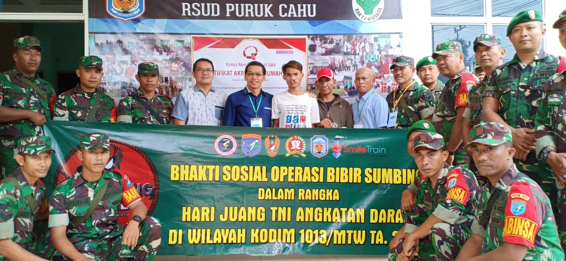 Peringati Hari Juang TNI AD Kodim 1013/Mtw Laksanakan Bhakti Sosial Operasi Sumbing Bibir