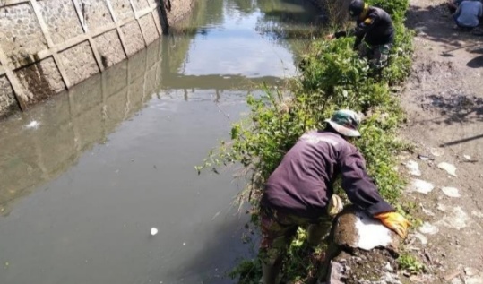Satgas Citarum Sektor 21 Citepus Bersihkan Bantaran Sungai Dan Pelopori Pungut Sampah