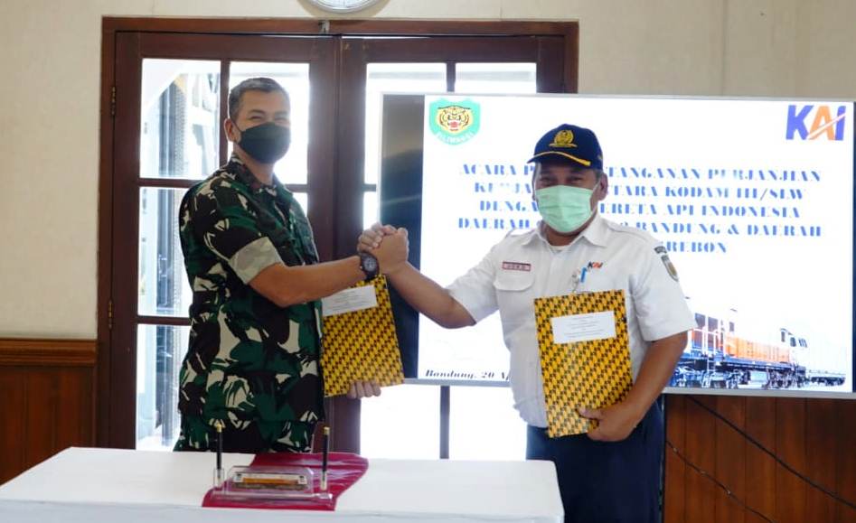 Kodam III Siliwangi Jalin Kerjasama dengan PT KAI Daop 2 Bandung dan Daop 3 Cirebon