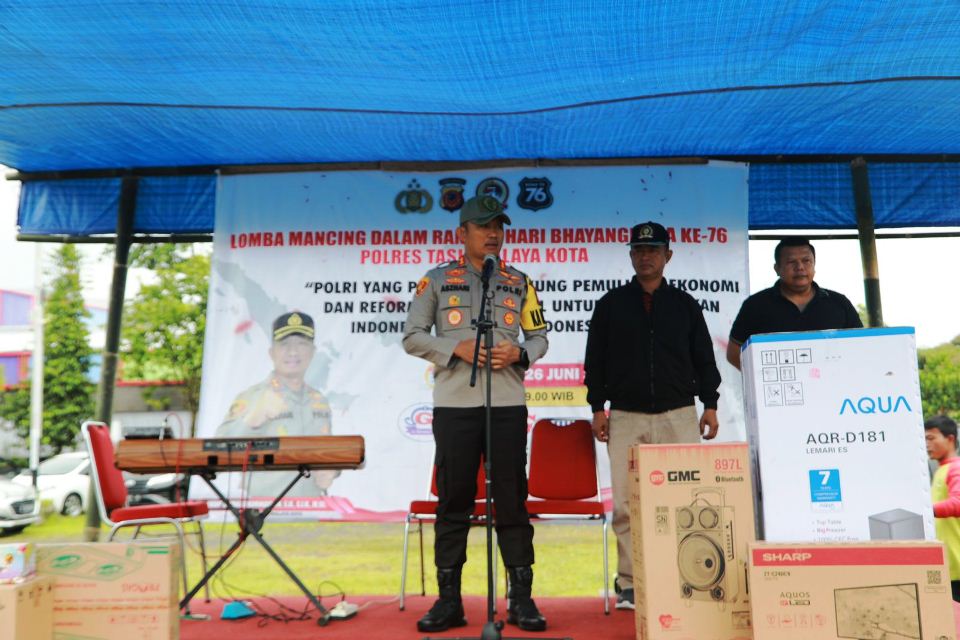 Meriahkan HUT Ke-76 Bhayangkara, Polres Tasikmalaya Kota Gelar Lomba Mancing
