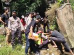 Kapolsek Cisayong Terjun Langsung Ke Lokasi Penemuan Dan Evakuasi Mayat Bayi Di Sungai Cidadap