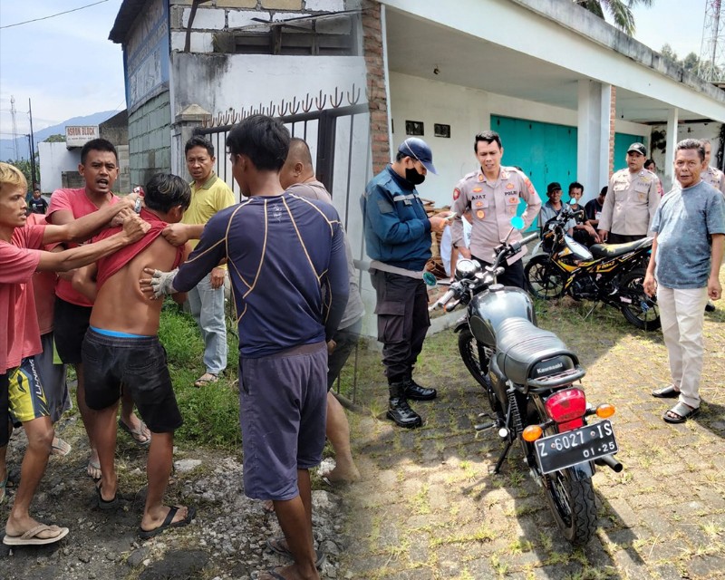 Polisi Cisayong Amankan Pencuri Sepeda Motor yang Babak Belur Dihajar Warga
