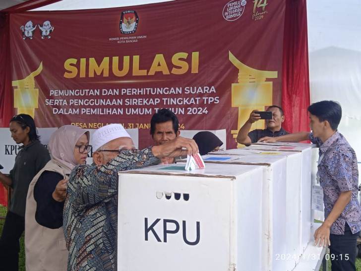 KPU Kota Banjar Gelar Simulasi Pemungutan dan Penghitungan Suara Pemilu 2024