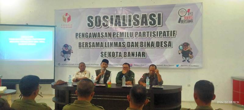 Anggota Linmas dan Bina Desa se-Kota Banjar Mengikuti Sosialisasi Pengawasan Pemilu Partisipatif
