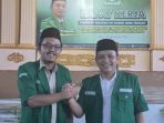 Waka Bidang Kesehatan PW GP Ansor Jateng sekaligus ketua LKA Jateng, dr. Muhammad Hayyi Wildani bersama Sekretaris LKA, drg. Fauzan. Foto: istimewa