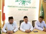Ketua Tanfidziah PWNU Jawa Tengah KH Abdul Ghaffar Rozin dalam jumpa pers di ruang rapat lt 2 PWNU Jateng, Senin (13/10/2025) sore. Ketua Tanfidziah PWNU Jawa Tengah KH Abdul Ghaffar Rozin (tengah) saat jumpa pers di ruang rapat lt 2 PWNU Jateng, Senin (13/10/2025) sore.